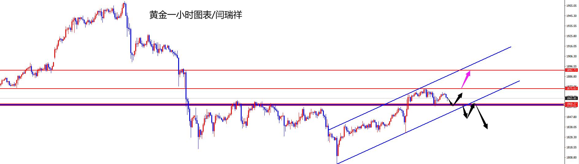 闫瑞祥：黄金1860区域先多同时谨防冲高回落，欧美持续多