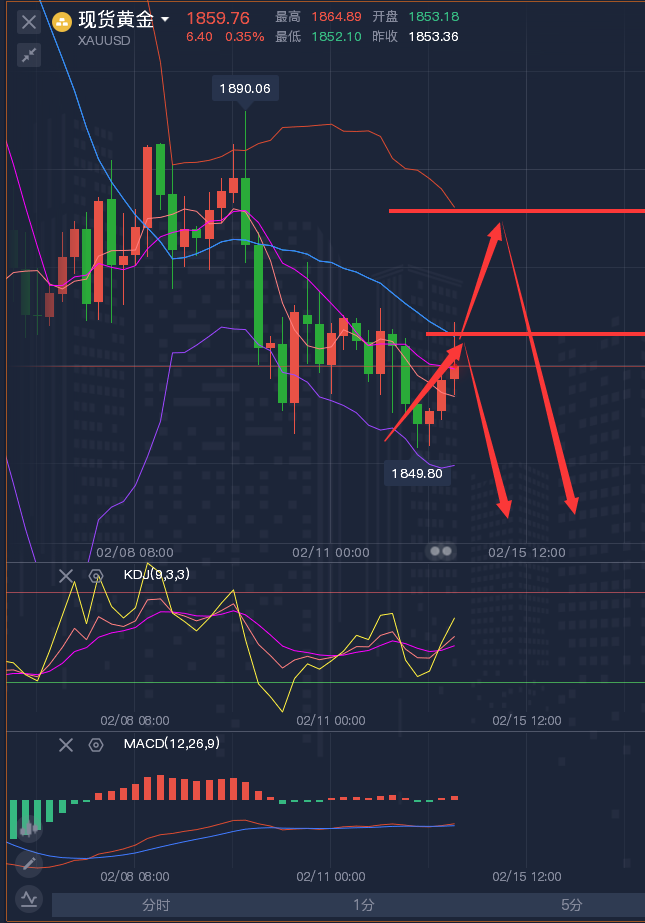 龚关铭：2.14黄金、原油、磅日、美加、澳美今日行情分析及策略！