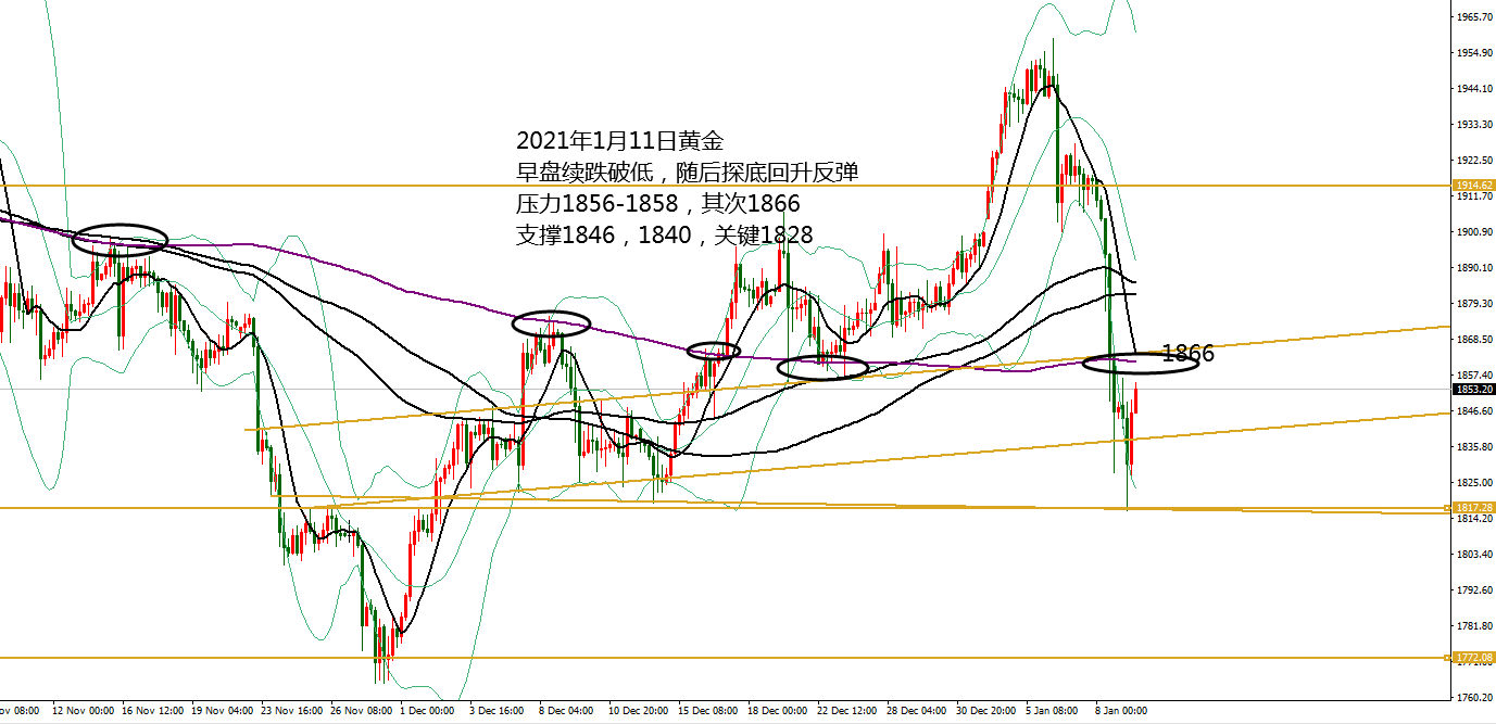 何小冰：黄金如愿探底反弹，起跌点是关键 01.11