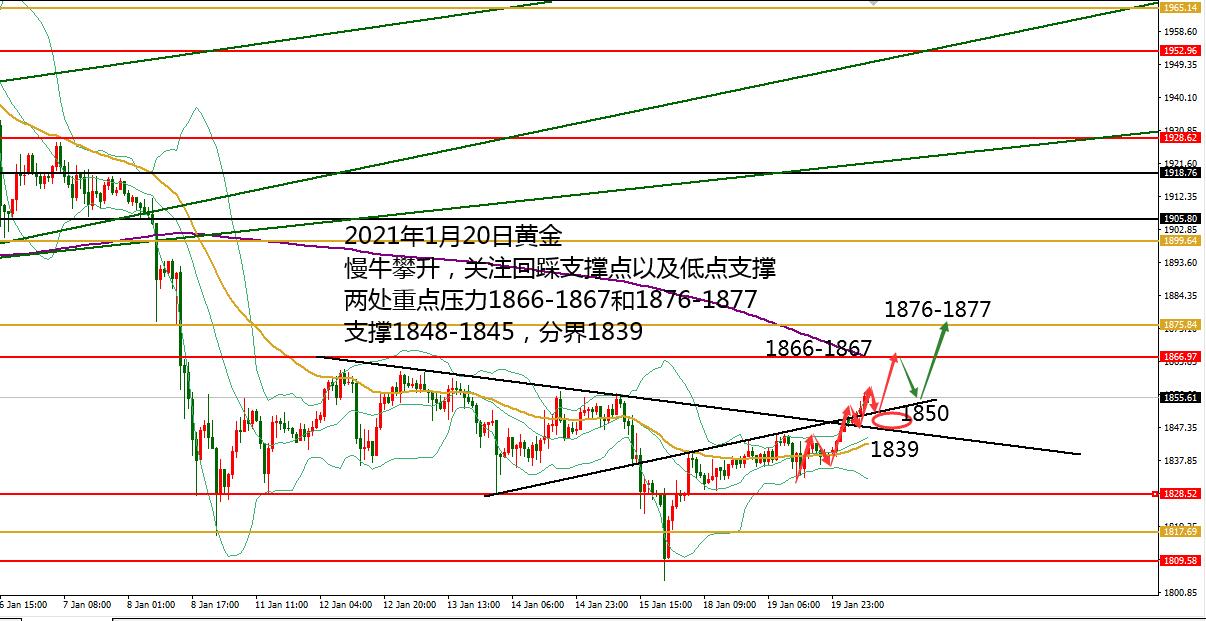 何小冰：黄金续涨攀升，守低看涨1865范围 01.20