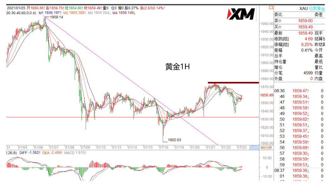 XM汇评– 美元低位震荡，黄金本周关注多头机会