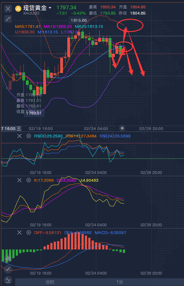 龚关铭：2.25黄金反弹是为下跌做铺垫，原油波浪性上涨