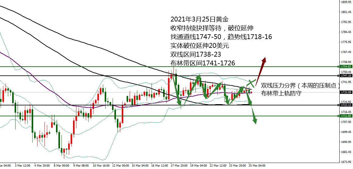 何小冰：黄金双线上轨不破高空，破位放量 03.25