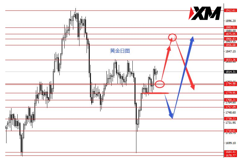 XM 美指和黄金九月波段分析