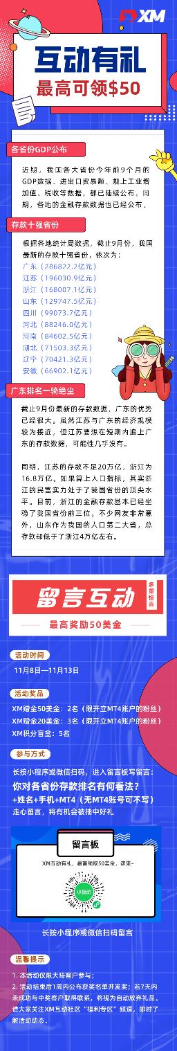 XM互动有礼(第十八期)-最高可领取赠金(11月08日 -11月13日)