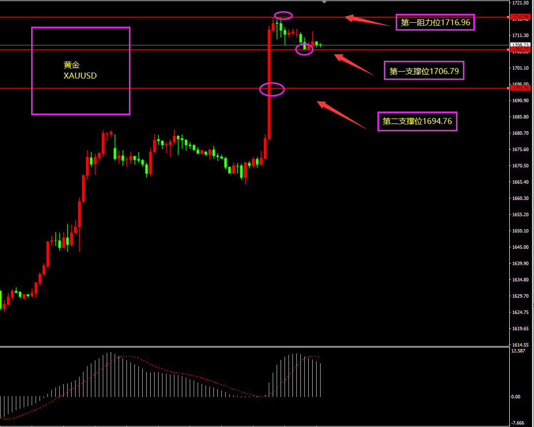 福瑞斯每日技术解盘1109：原油高位进入调整，黄金或站稳1700？