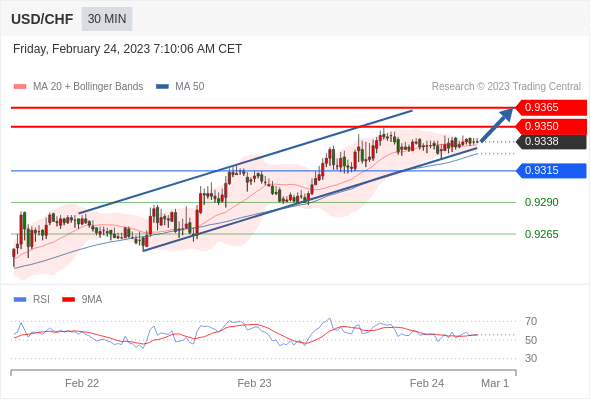 FxPro浦汇：2023年2月24日欧洲开市前，每日技术分析