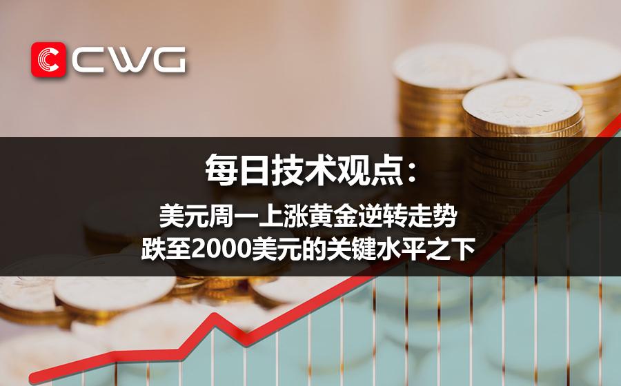 CWG资讯：美元周一上涨，黄金逆转走势，跌至2000美元的关键水平之下；投资者寻找关于市场是否会看到美联储在5