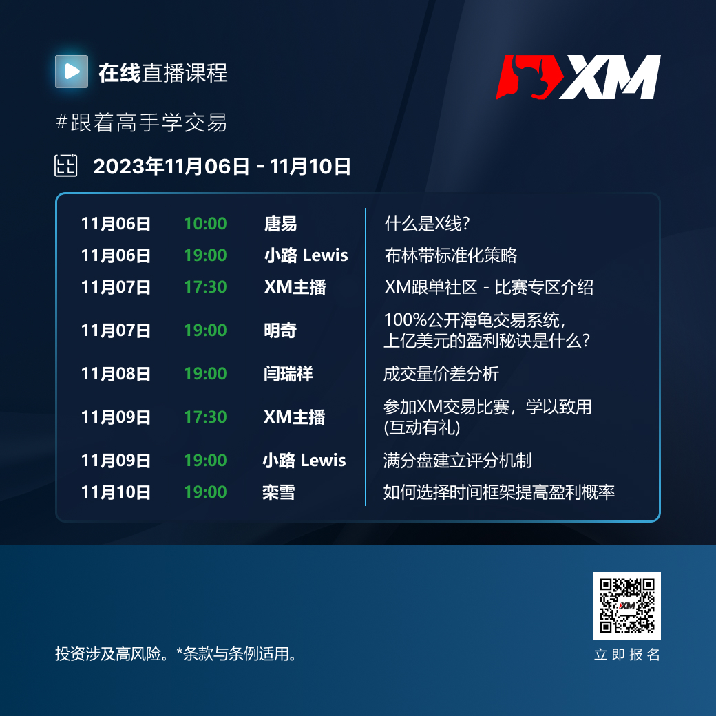 |XM| 中文在线直播课程，本周预告（11/6-11/10）