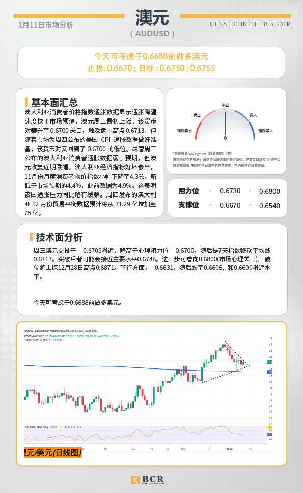 BCR每日早评及分析-2024年1月11日