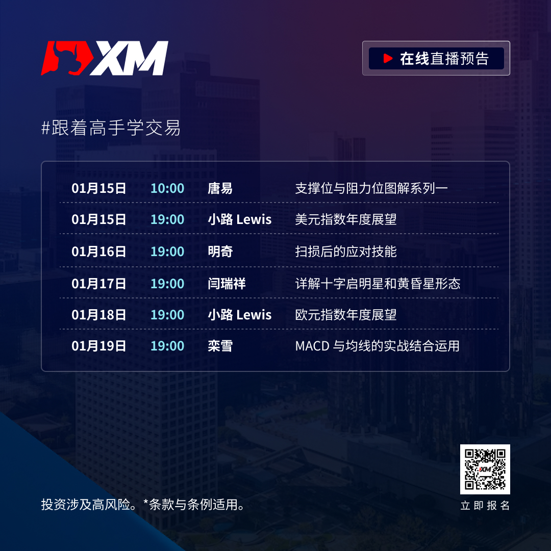 |XM| 中文在线直播课程，本周预告（1/15-1/19）