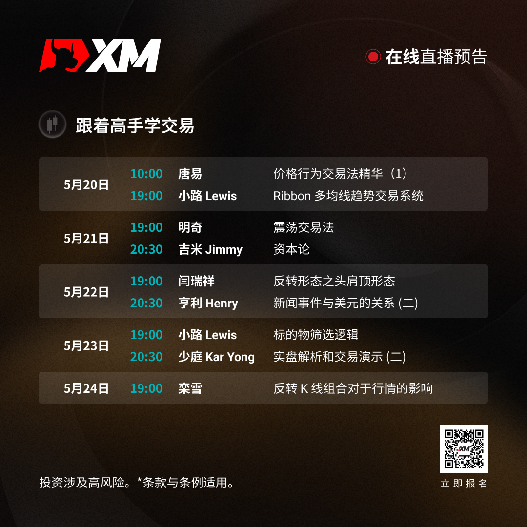 |XM| 中文在线直播讲座，本周预告（5/20-5/24）