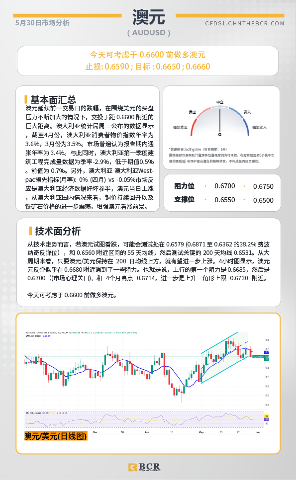 BCR每日早评及分析-2024年5月30日