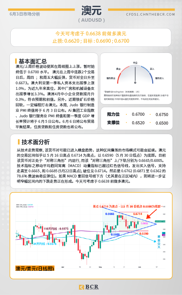 BCR每日早评及分析-2024年6月3日