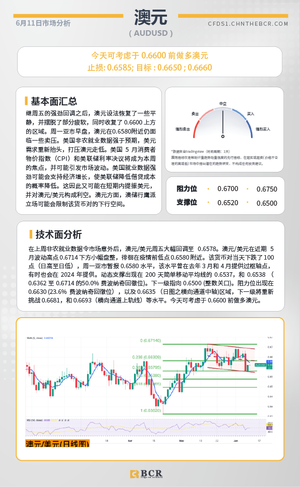 BCR每日早评及分析-2024年6月11日