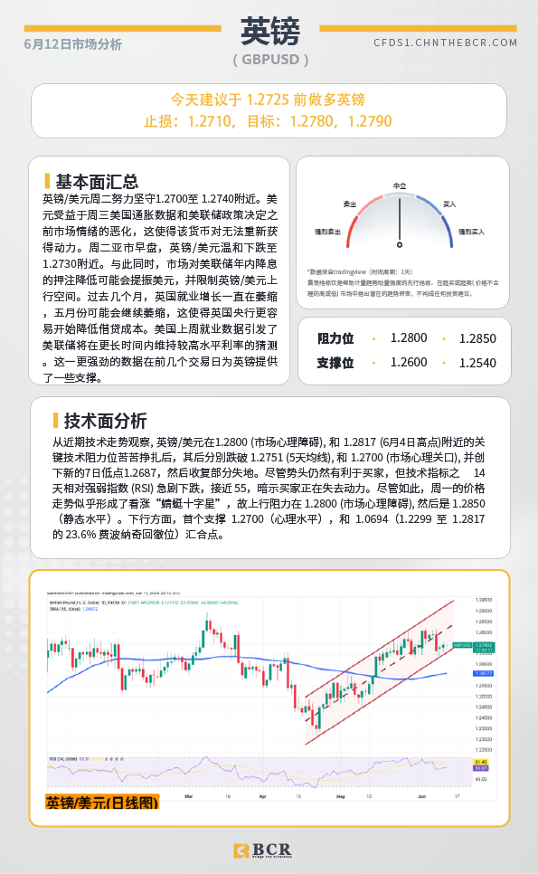 BCR每日早评及分析-2024年6月12日