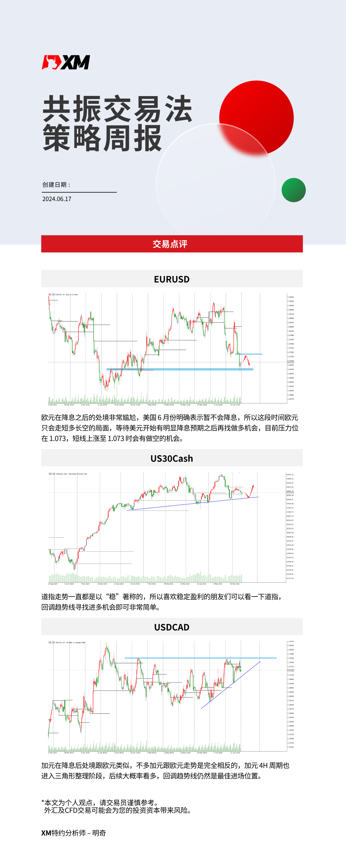 6月17日 XM共振交易法策略周报