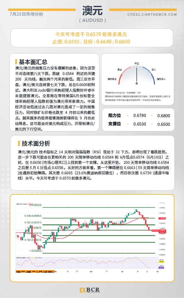  BCR每日早评及分析-2024年7月25日