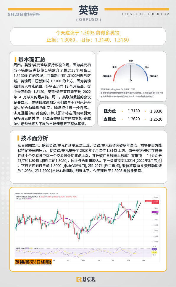 BCR每日早评及分析-2024年8月23日