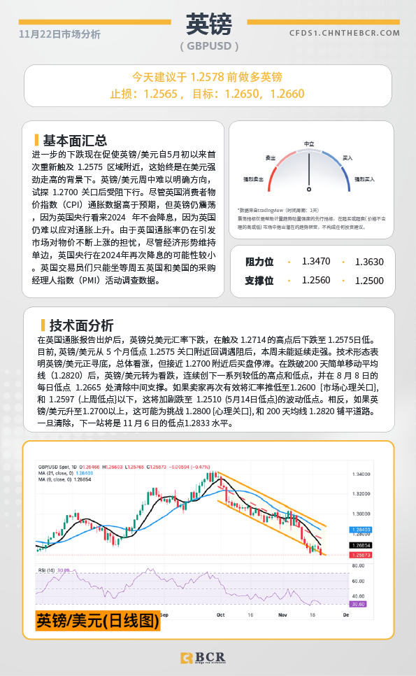  BCR每日早评及分析-2024年11月22日