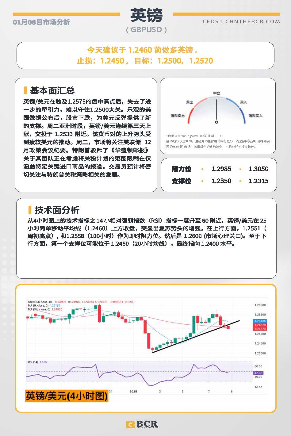 BCR每日早评及分析-2025年1月8日