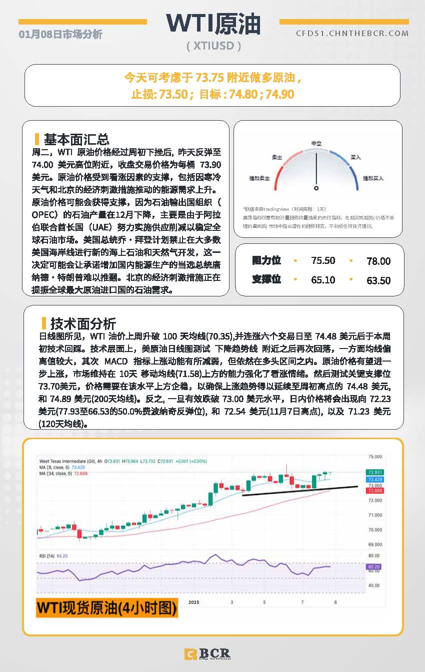 BCR每日早评及分析-2025年1月8日