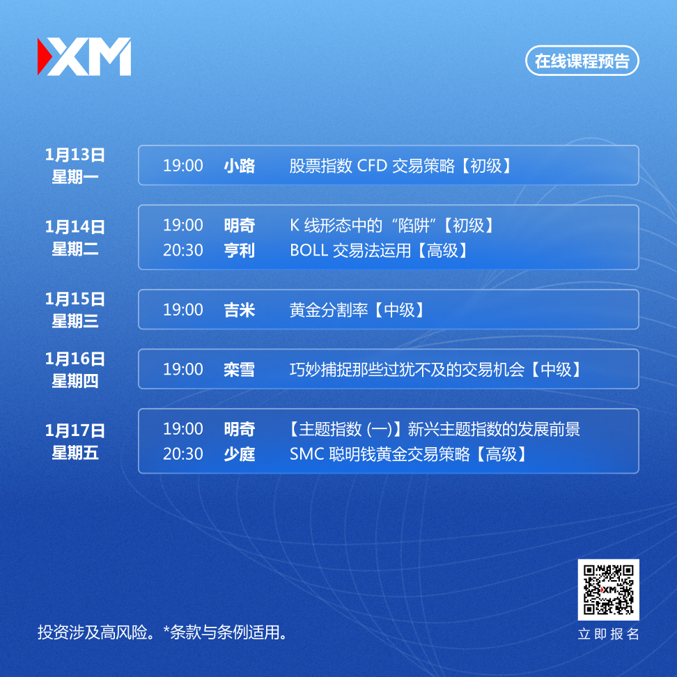 |XM| 中文在线直播讲座，本周预告（1/13-1/17）